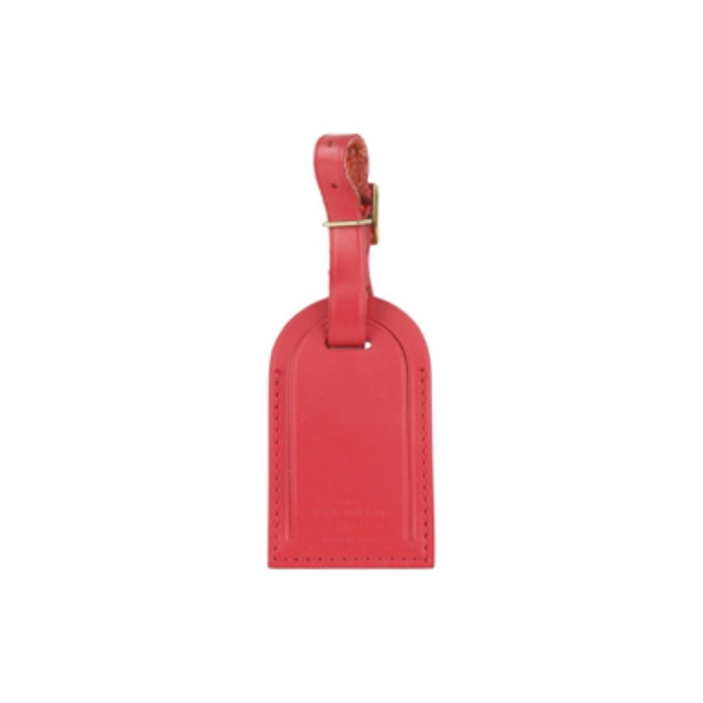 Louis Vuitton Red Leather Luggage Tag 108lv52